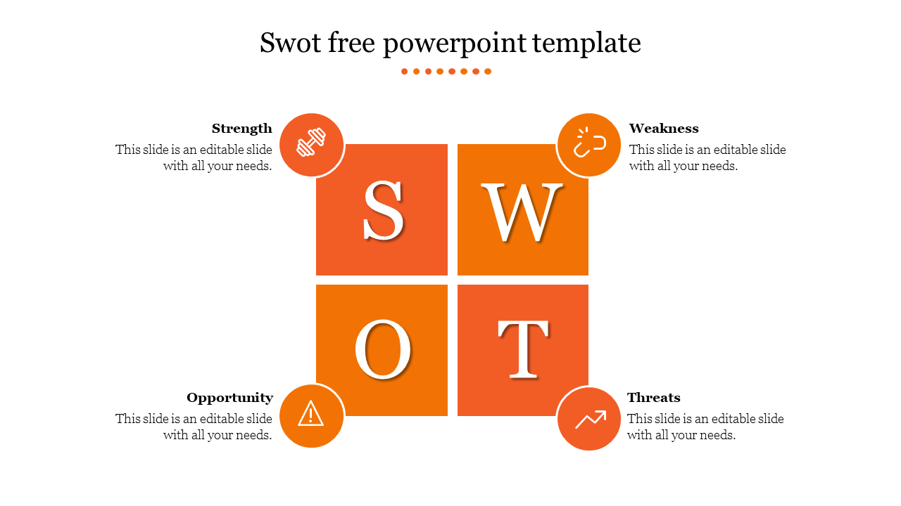 swot free powerpoint template-Orange